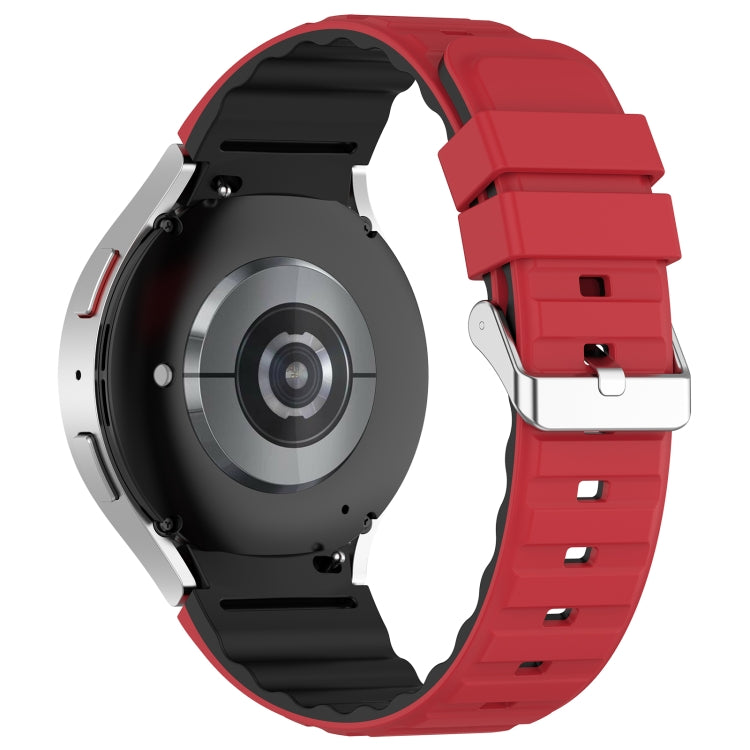 For Samsung Galaxy Watch 3 41mm Two Color Horizontal Silicone Watch Band(Red Black) - Watch Bands by PMC TechLife | Online Shopping South Africa | PMC TechLife