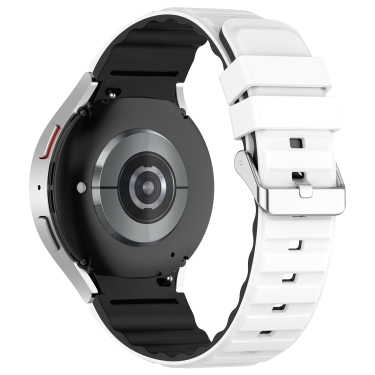For Samsung Galaxy Watch 3 41mm Two Color Horizontal Silicone Watch Band(White Black) - Watch Bands by PMC TechLife | Online Shopping South Africa | PMC TechLife