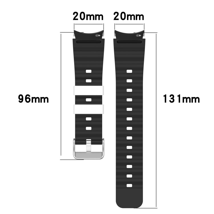 For Samsung Galaxy Watch 5 Pro Two Color Horizontal Silicone Watch Band(Black Grey) - Watch Bands by PMC TechLife | Online Shopping South Africa | PMC TechLife