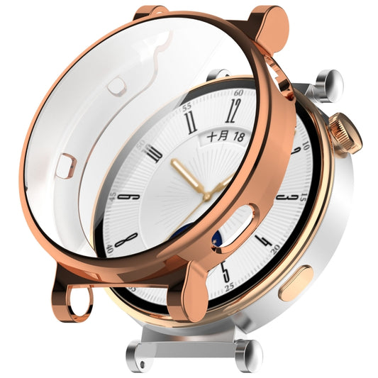 For Huawei Watch GT4 41mm Full Coverage TPU Electroplated Watch Protective Case(Rose Gold) - Watch Cases by PMC Jewellery | Online Shopping South Africa | PMC Jewellery