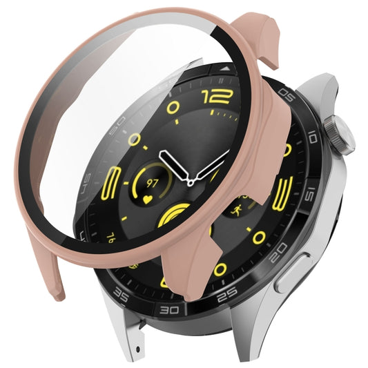 For Huawei Watch GT4 46mm PC+Tempered Glass Integrated Smart Watch Case(Pink) - Watch Cases by PMC Jewellery | Online Shopping South Africa | PMC Jewellery