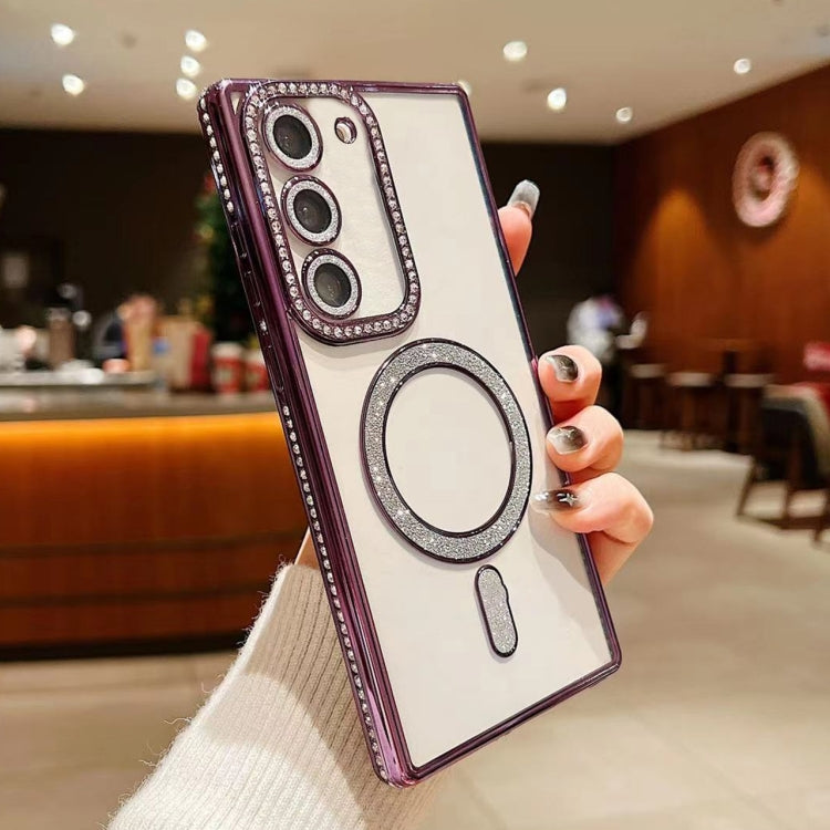 For Samsung Galaxy S24 5G Diamond Gradient Plated MagSafe TPU Phone Case(Purple) - Galaxy S24 5G Cases by PMC TechLife | Online Shopping South Africa | PMC TechLife