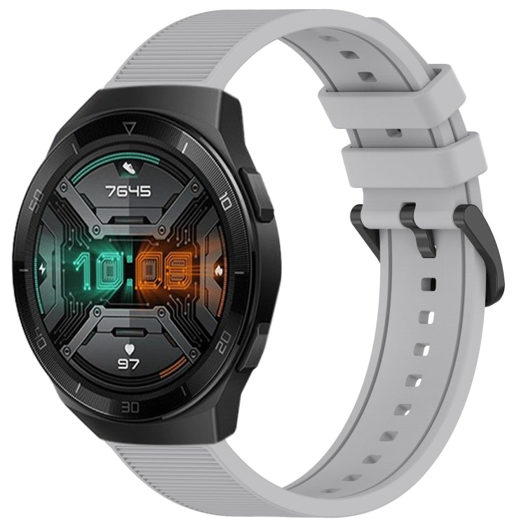 For Huawei Watch GT 2E 22mm Textured Silicone Solid Color Watch Band(Grey) - Watch Bands by PMC TechLife | Online Shopping South Africa | PMC TechLife