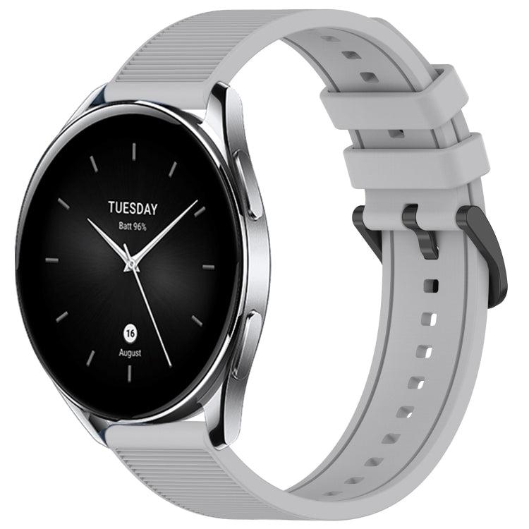 For Xiaomi Watch S2 22mm Textured Silicone Solid Color Watch Band(Grey) - Watch Bands by PMC TechLife | Online Shopping South Africa | PMC TechLife | Buy Now Pay Later Mobicred