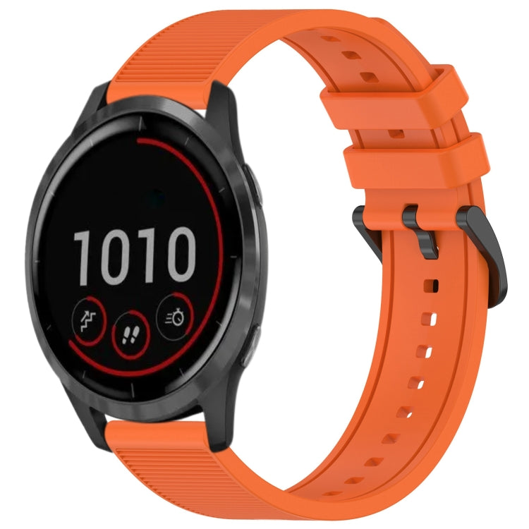 For Garmin Vivoactive 4 22mm Textured Silicone Solid Color Watch Band(Orange) - Watch Bands by PMC Jewellery | Online Shopping South Africa | PMC Jewellery