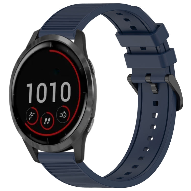 For Garmin Vivoactive 4 22mm Textured Silicone Solid Color Watch Band(Midnight Blue) - Watch Bands by PMC TechLife | Online Shopping South Africa | PMC TechLife