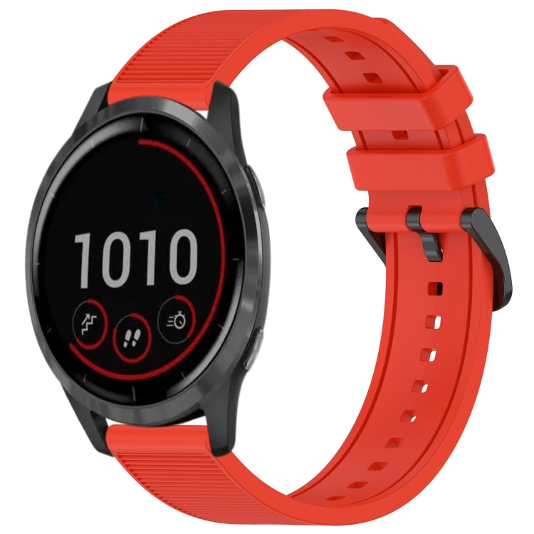 For Garmin Vivoactive 4 22mm Textured Silicone Solid Color Watch Band(Red) - Watch Bands by PMC Jewellery | Online Shopping South Africa | PMC Jewellery