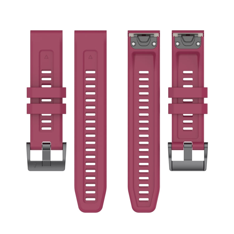 Compatible with Garmin Instinct 2 / Instinct Solid Color Black Buckle Silicone Quick Release Watch Band(Wine Red) - free shipping - PMC TechLife - Order now!