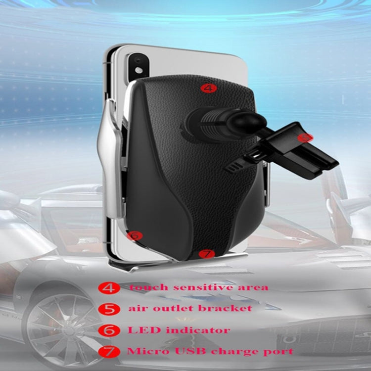 R1 Intelligent Infrared Sensor Car Wireless Charger(Gold) - Wireless Charger Holders by PMC TechLife | Online Shopping South Africa | PMC TechLife