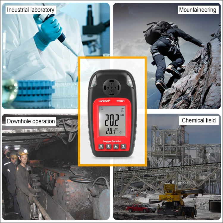 WINTACT WT8821 Oxygen Detector Independent Oxygen Gas Sensor Warning-up High Sensitive Poisoning Alarm Detector - Gas Monitor by Wintact | Online Shopping South Africa | PMC Jewellery | Buy Now Pay Later Mobicred