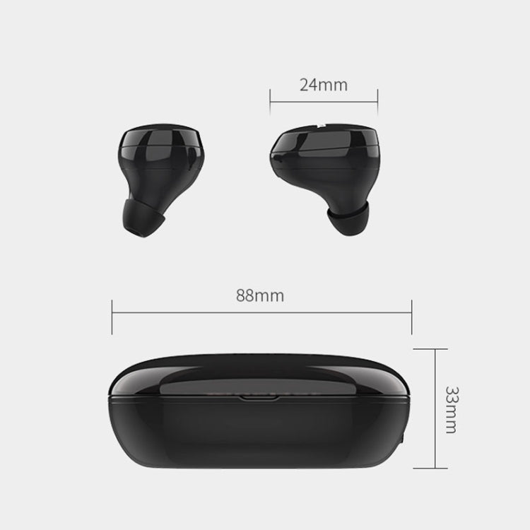 OneDer W12 Wireless Earphone with Waterproof IPX5 HD Stereo Sound TWS Bluetooth Earphone(Black) - TWS Earphone by OneDer | Online Shopping South Africa | PMC Jewellery