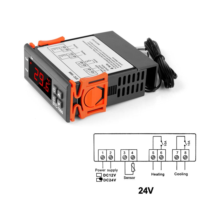 STC-1000 24V Digital Temperature Controller LED Temperature Regulator Thermostat for Incubator Relay 10A Heating and Cooling - Thermostat & Thermometer by PMC TechLife | Online Shopping South Africa | PMC TechLife | Buy Now Pay Later Mobicred