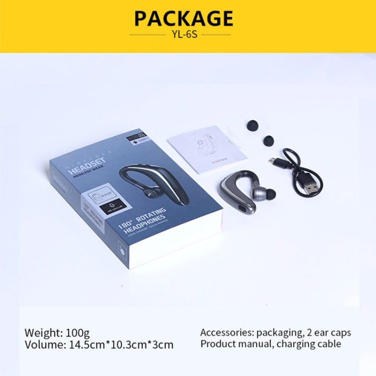 YL-6S Wireless Bluetooth Earphone Sealed In-ear Earbuds 180 Degree Freely Rotating Earpiece(Black) - Bluetooth Earphone by PMC Jewellery | Online Shopping South Africa | PMC Jewellery