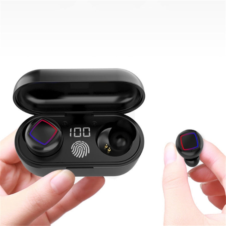 TWS Fingerprint Touch Bluetooth Headset LED Battery Display With Charging Bin(White) - TWS Earphone by PMC TechLife | Online Shopping South Africa | PMC TechLife