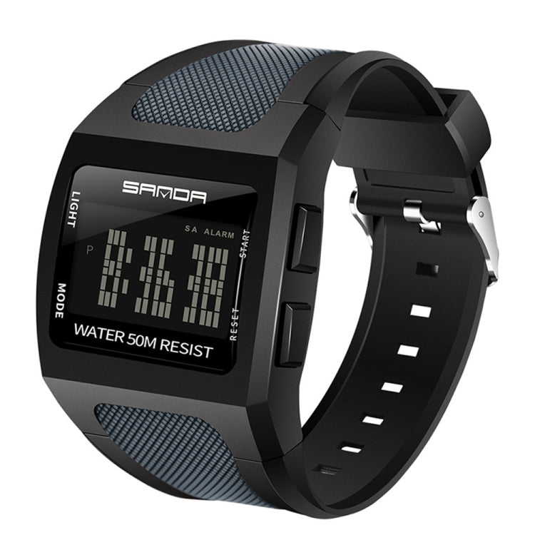 SANDA 222 Men Sports Outdoor Mountaineering Digital Electronic Watch Square Multi functional Waterproof Watch(Black) - Sport Watches by SANDA | Online Shopping South Africa | PMC Jewellery | Buy Now Pay Later Mobicred