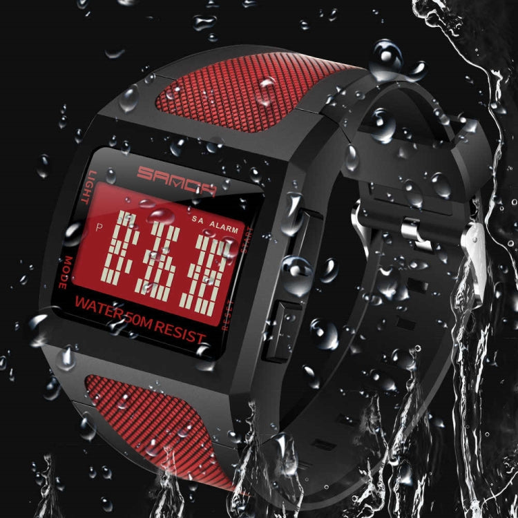 SANDA 222 Men Sports Outdoor Mountaineering Digital Electronic Watch Square Multi functional Waterproof Watch(Black) - Sport Watches by SANDA | Online Shopping South Africa | PMC Jewellery | Buy Now Pay Later Mobicred