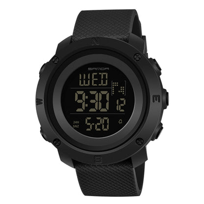 SANDA 361 Fashionable Night Light Sports Children Electronic Watch Multi Functional Personality Night Light Men Waterproof Watch(Black) - Silicone Strap Watches by SANDA | Online Shopping South Africa | PMC Jewellery | Buy Now Pay Later Mobicred