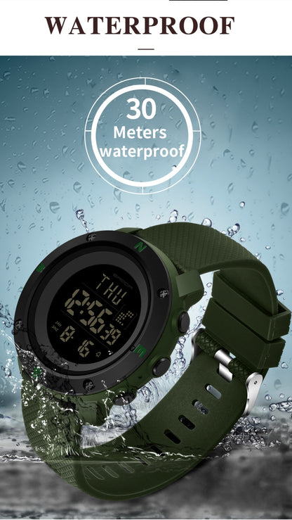 SANDA 361 Fashionable Night Light Sports Children Electronic Watch Multi Functional Personality Night Light Men Waterproof Watch(Black) - Silicone Strap Watches by SANDA | Online Shopping South Africa | PMC Jewellery | Buy Now Pay Later Mobicred