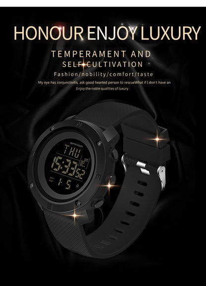 SANDA 361 Fashionable Night Light Sports Children Electronic Watch Multi Functional Personality Night Light Men Waterproof Watch(Black) - Silicone Strap Watches by SANDA | Online Shopping South Africa | PMC Jewellery | Buy Now Pay Later Mobicred