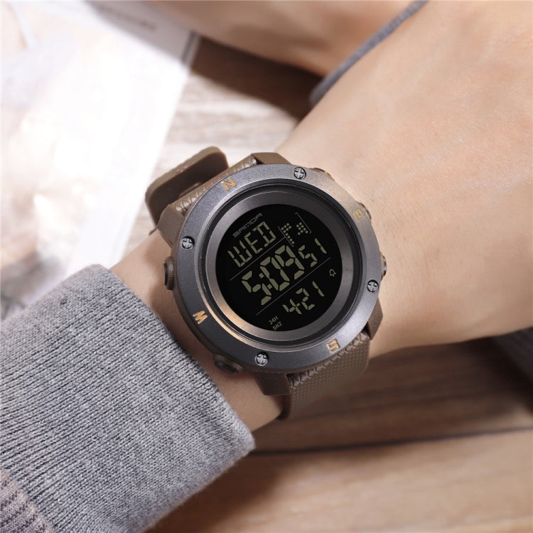 SANDA 361 Fashionable Night Light Sports Children Electronic Watch Multi Functional Personality Night Light Men Waterproof Watch(Black) - Silicone Strap Watches by SANDA | Online Shopping South Africa | PMC Jewellery | Buy Now Pay Later Mobicred