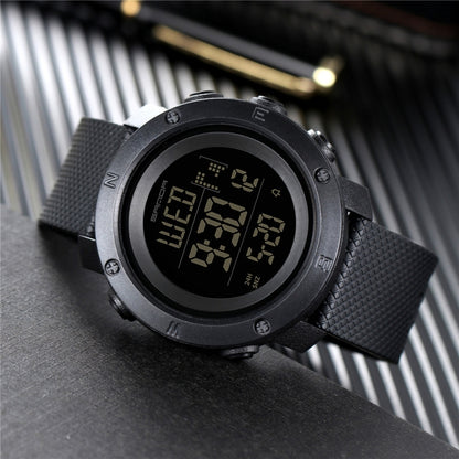 SANDA 361 Fashionable Night Light Sports Children Electronic Watch Multi Functional Personality Night Light Men Waterproof Watch(Black) - Silicone Strap Watches by SANDA | Online Shopping South Africa | PMC Jewellery | Buy Now Pay Later Mobicred