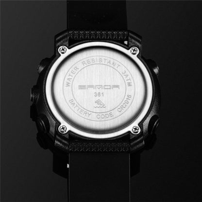 SANDA 361 Fashionable Night Light Sports Children Electronic Watch Multi Functional Personality Night Light Men Waterproof Watch(Black) - Silicone Strap Watches by SANDA | Online Shopping South Africa | PMC Jewellery | Buy Now Pay Later Mobicred