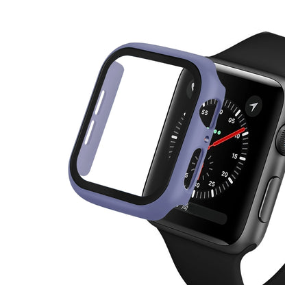 ENKAY Hat-prince Full Coverage PC Case + Tempered Glass Protector for Apple Watch Series 5 / 4 44mm(Blue) - Watch Cases by ENKAY | Online Shopping South Africa | PMC Jewellery | Buy Now Pay Later Mobicred