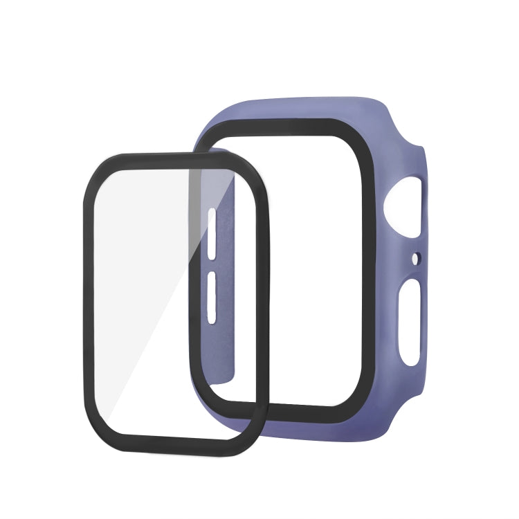 ENKAY Hat-prince Full Coverage PC Case + Tempered Glass Protector for Apple Watch Series 5 / 4 44mm(Blue) - Watch Cases by ENKAY | Online Shopping South Africa | PMC Jewellery | Buy Now Pay Later Mobicred