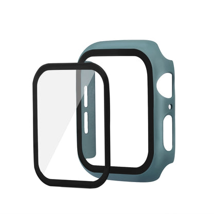 ENKAY Hat-prince Full Coverage PC Case + Tempered Glass Protector for Apple Watch Series 5 / 4 44mm(Green) - Watch Cases by ENKAY | Online Shopping South Africa | PMC Jewellery | Buy Now Pay Later Mobicred