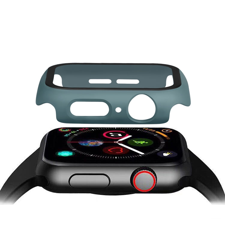 ENKAY Hat-prince Full Coverage PC Case + Tempered Glass Protector for Apple Watch Series 5 / 4 44mm(Green) - Watch Cases by ENKAY | Online Shopping South Africa | PMC Jewellery | Buy Now Pay Later Mobicred