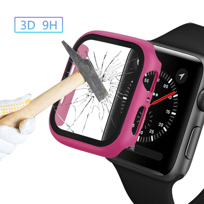 ENKAY Hat-prince Full Coverage PC Case + Tempered Glass Protector for Apple Watch Series 5 / 4 44mm(Rose) - Watch Cases by ENKAY | Online Shopping South Africa | PMC Jewellery | Buy Now Pay Later Mobicred