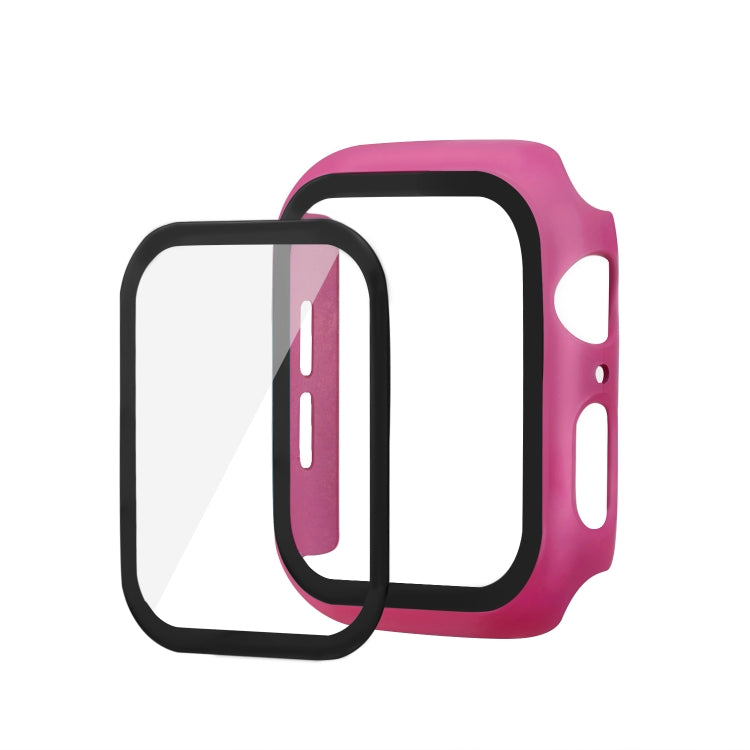 ENKAY Hat-prince Full Coverage PC Case + Tempered Glass Protector for Apple Watch Series 5 / 4 44mm(Rose) - Watch Cases by ENKAY | Online Shopping South Africa | PMC Jewellery | Buy Now Pay Later Mobicred