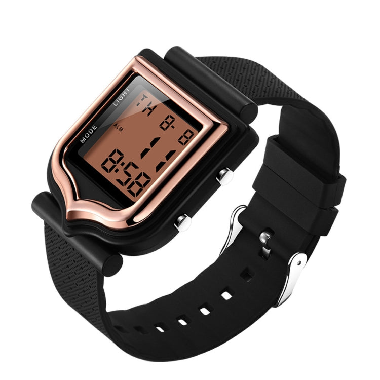 SANDA 388 Fashionable Square Outdoor Sports Leisure Watch Men's And Women's Multi-Functional Waterproof Luminous Electronic Watch(Rose Gold) - Silicone Strap Watches by SANDA | Online Shopping South Africa | PMC Jewellery | Buy Now Pay Later Mobicred