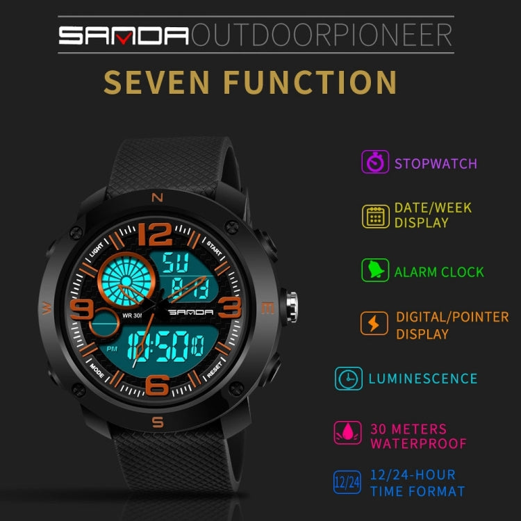 SANDA 762 Watch Men Watch Students Men Watch Fashion Trend Youth Waterproof Night light Sports Men(Silvery) - Sport Watches by SANDA | Online Shopping South Africa | PMC Jewellery | Buy Now Pay Later Mobicred