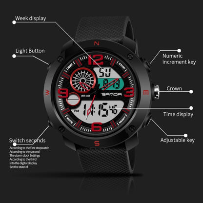 SANDA 762 Watch Men Watch Students Men Watch Fashion Trend Youth Waterproof Night light Sports Men(Silvery) - Sport Watches by SANDA | Online Shopping South Africa | PMC Jewellery | Buy Now Pay Later Mobicred