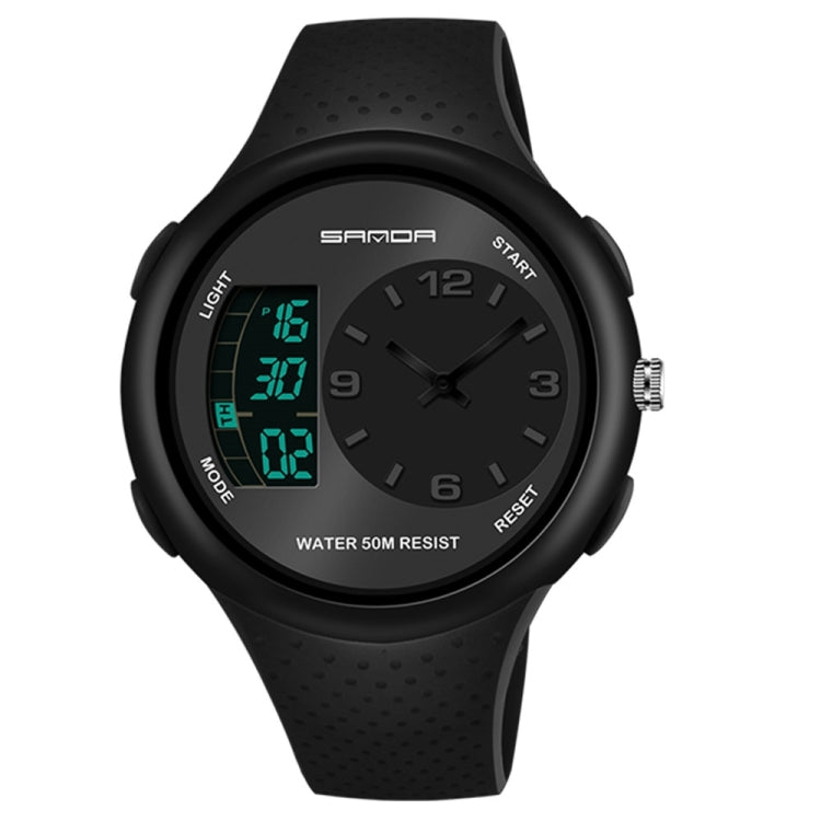 SANDA 763 Men Waterproof Student Watch Explosive Fashion Multi Functional Night light Outdoor Sports Personality Electronic Wrist Watch(Black) - Sport Watches by SANDA | Online Shopping South Africa | PMC Jewellery | Buy Now Pay Later Mobicred