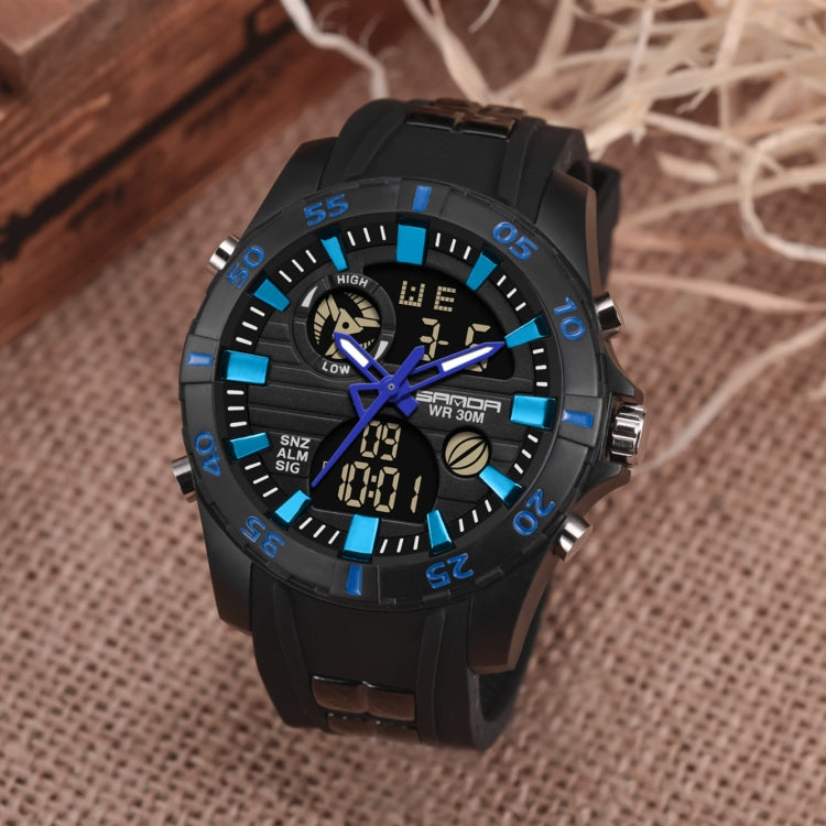 SANDA 791 Watch Genuine Fashion Sports Multifunction Electronic Watch Popular Men luminous Wrist Watch(Blue) - Sport Watches by SANDA | Online Shopping South Africa | PMC Jewellery | Buy Now Pay Later Mobicred