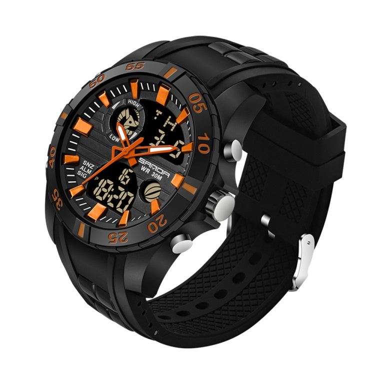 SANDA 791 Watch Genuine Fashion Sports Multifunction Electronic Watch Popular Men luminous Wrist Watch(Orange) - Sport Watches by SANDA | Online Shopping South Africa | PMC Jewellery | Buy Now Pay Later Mobicred