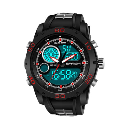 SANDA New Waterproof Luminous Plastic Multi Functional Watch Men Outdoor Sports LED Electronic Watch(Red) - Sport Watches by SANDA | Online Shopping South Africa | PMC Jewellery | Buy Now Pay Later Mobicred