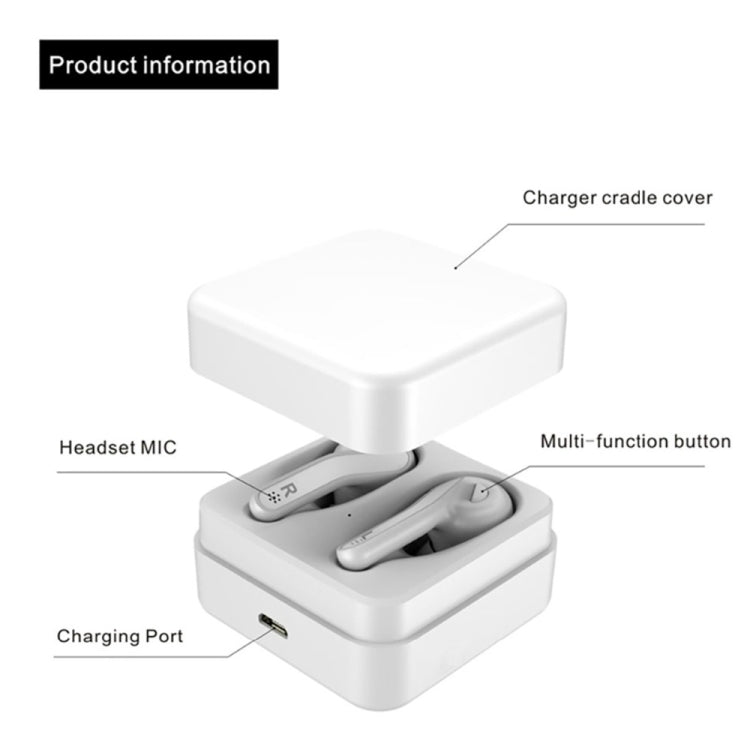 T88 Mini Touch Control Hifi Wireless Bluetooth Earphones TWS Wireless Earbuds with Charger Box(White) - TWS Earphone by PMC Jewellery | Online Shopping South Africa | PMC Jewellery