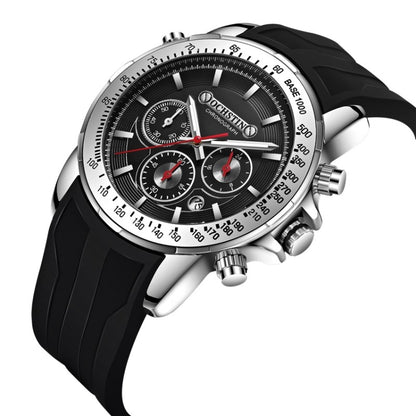 OCHSTIN 6125A Multi Function Chronograph Men  Sports Silicone Quartz Waterproof Men  Watch( Silver) - Sport Watches by OCHSTIN | Online Shopping South Africa | PMC Jewellery | Buy Now Pay Later Mobicred