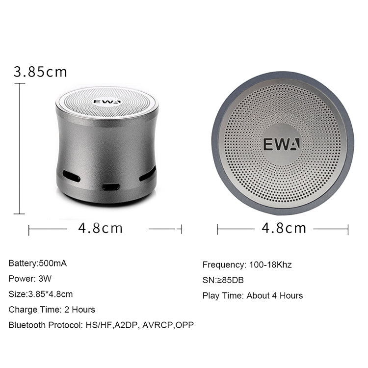 EWA A109M  Portable Bluetooth Speaker Wireless Heavy Bass Bomm Box Subwoofer Phone Call Surround Sound Bluetooth Shower Speaker(Gold) - Mini Speaker by EWA | Online Shopping South Africa | PMC Jewellery | Buy Now Pay Later Mobicred