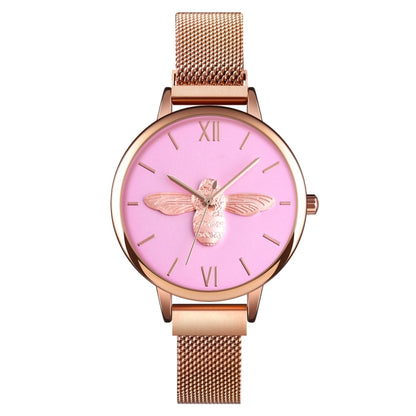 Skmei 9212 Fashion Lady Quartz Watch Student Female Temperament Waterproof Magnetic Suction Net Belt Watch(Pink) - Alloy Watches by SKMEI | Online Shopping South Africa | PMC Jewellery | Buy Now Pay Later Mobicred