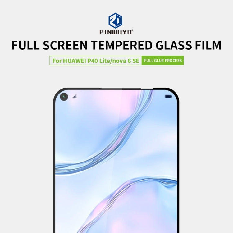 For Huawei P40 Lite / nova 6 SE PINWUYO 9H 2.5D Full Screen Tempered Glass Film(Black) - Huawei Tempered Glass by PINWUYO | Online Shopping South Africa | PMC Jewellery | Buy Now Pay Later Mobicred