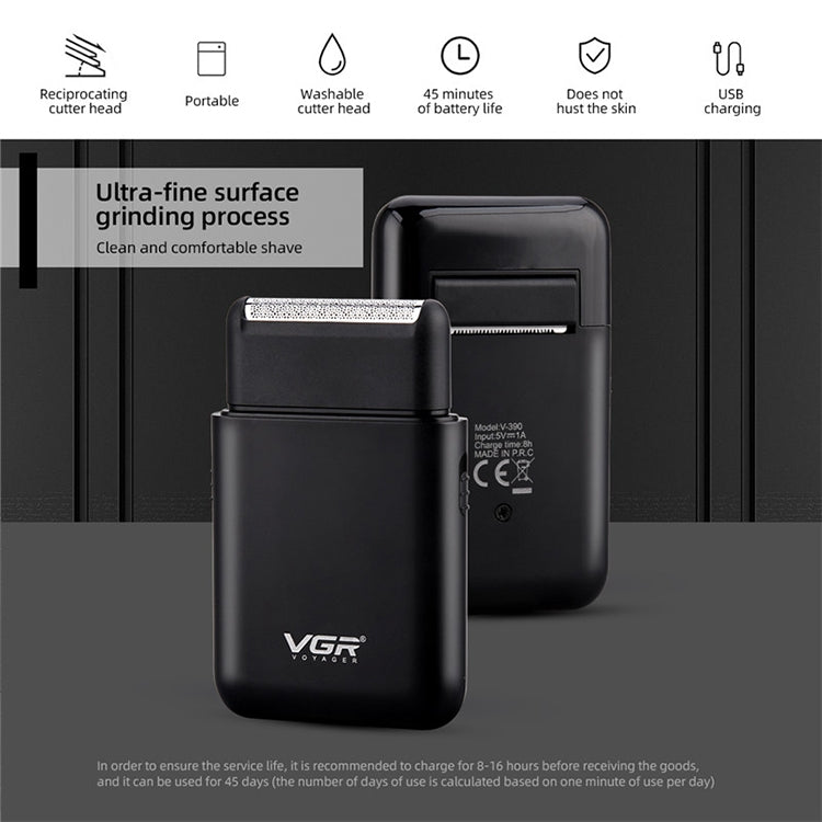 VGR V-390 5W USB Portable Reciprocating Electric Shaver (Green) - free shipping - PMC TechLife - Order now!