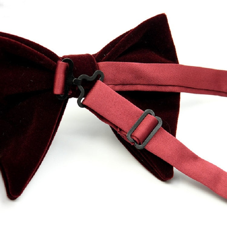 Men Velvet Double-layer Big Bow-knot Bow Tie Clothing Accessories(Red Wine) - Tie clip by PMC Jewellery | Online Shopping South Africa | PMC Jewellery