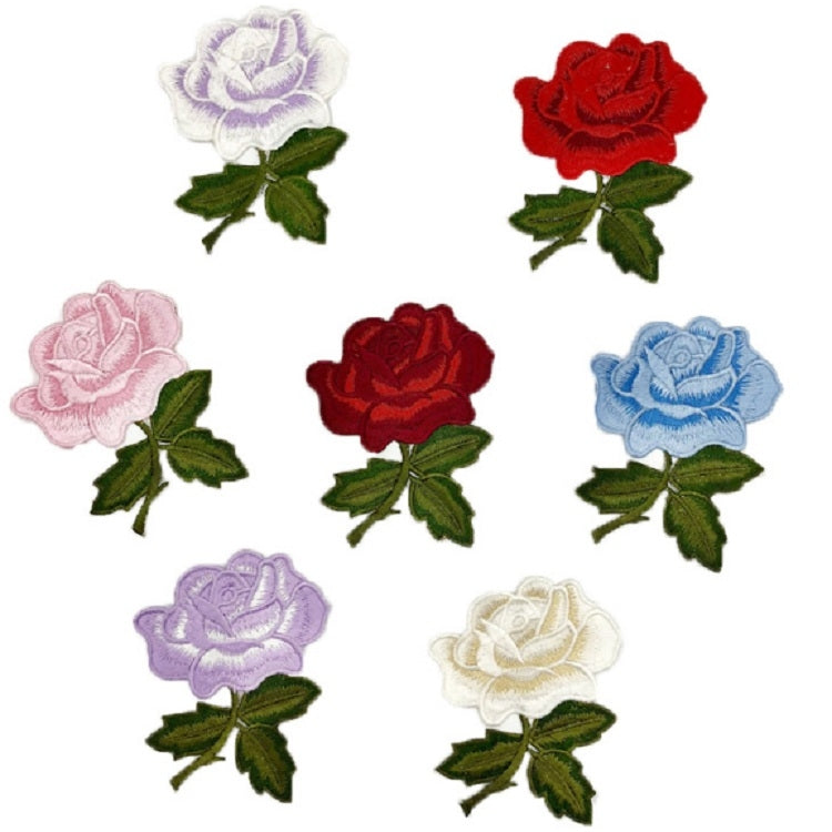 10 PCS Rose Series Embroidery Stickers DIY Dress Cheongsam Patch Stickers(Beige) - DIY Apparel Sewing by PMC Jewellery | Online Shopping South Africa | PMC Jewellery