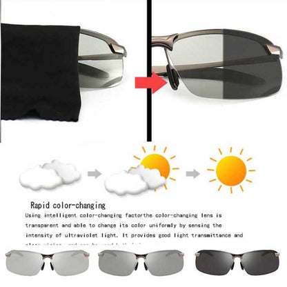 Photochromic Sunglasses Day and Night Vision Driving Eyewear(Black) - Sunglasses by PMC Jewellery | Online Shopping South Africa | PMC Jewellery