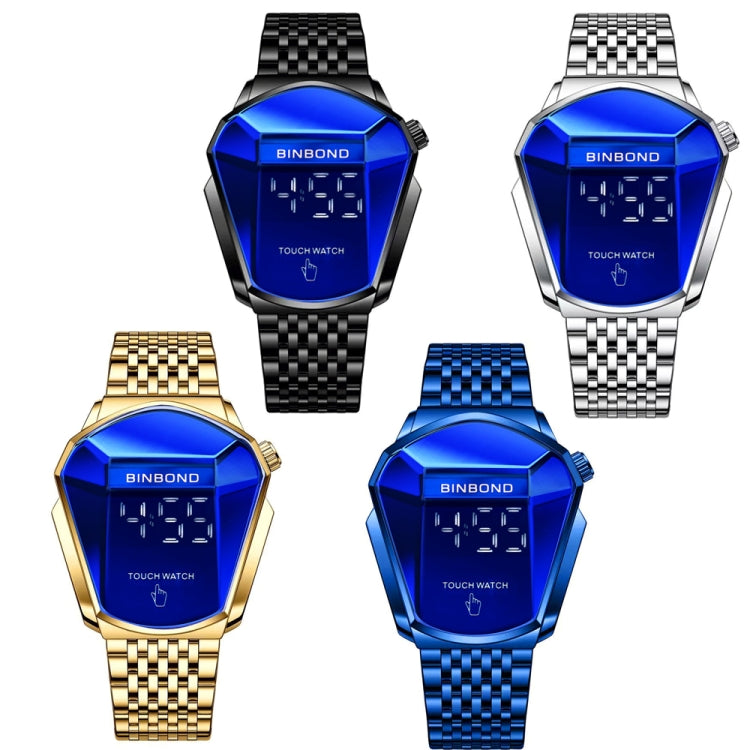 BINBOND Locomotive Concept Touch Screen Steel Belt Watch Men Live Black Technology Watch(Blue Steel Blue) - Metal Strap Watches by BINBOND | Online Shopping South Africa | PMC Jewellery | Buy Now Pay Later Mobicred