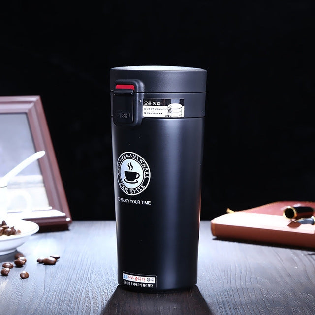 Stainless Steel Thermos Cups Insulated Tumbler, Capacity:380ml(BLACK) - Vacuum Thermoses & Cups by KARASSBEAR | Online Shopping South Africa | PMC Jewellery